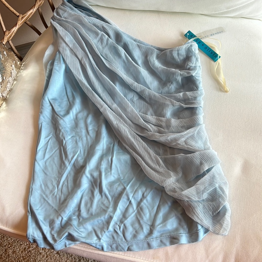 Alice & Olivia Baby Blue Draped top